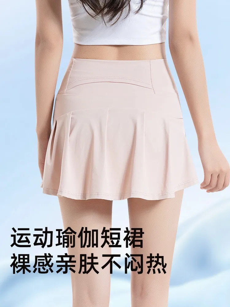 Summer Women's Clothing Sporty Sun Protection Short Skirt With Liner Cute A Line High Waist Quick Dry Tennis Skirt Cotton 3D
