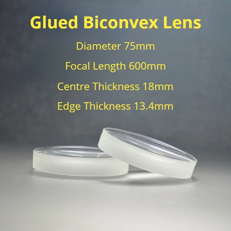 Diameter 75mm F600 Optical Glass Achromatic Doublet Double Convex Lens DIY Astronomic Telescope Objective Lens Biconvex