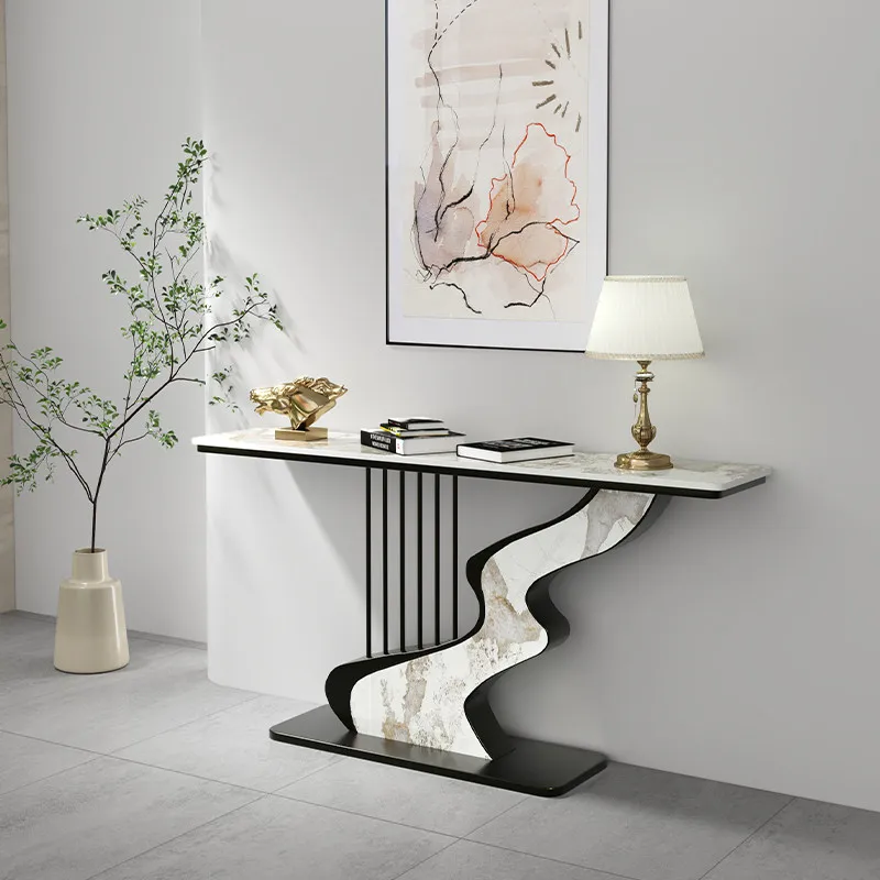 Mesa consola moderna y creativa para entrada, mesa consola sencilla para sala de estar, mesa de consola para pasillo, muebles