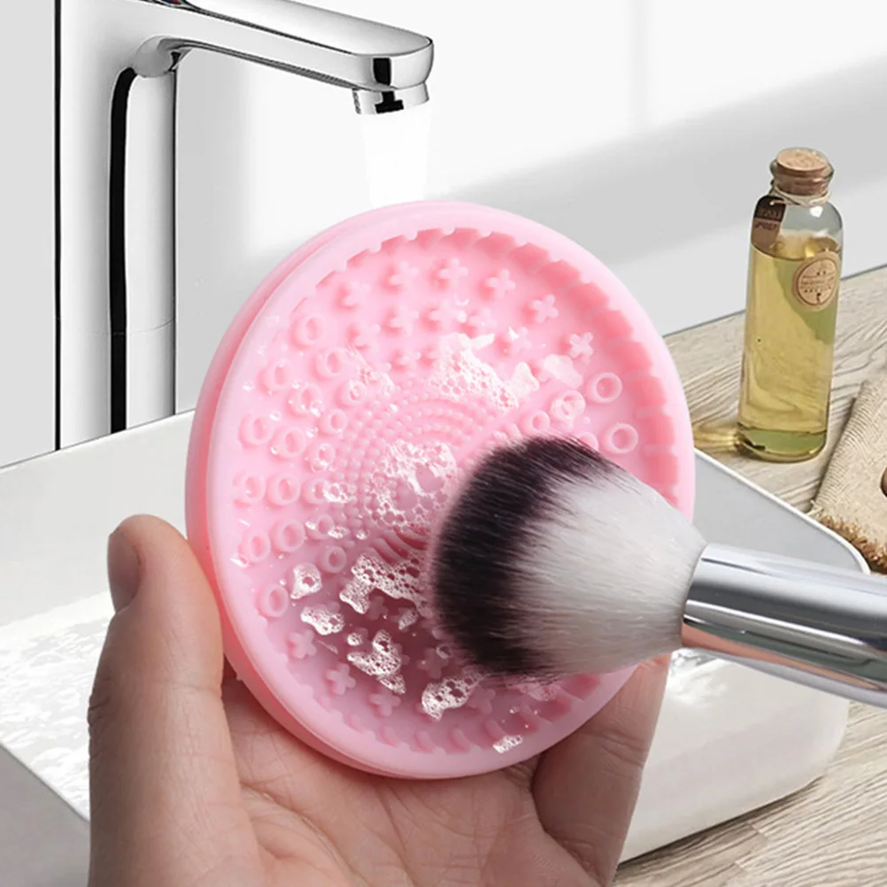Pudełko do czyszczenia pędzli do makijażu Silikonowy czyścik do pędzli Trwała teksturowana podkładka Szybkie czyszczenie Akcesoria do makijażu Prezent dla kobiet i dziewcząt