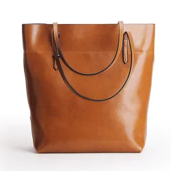 New leather fashion wax cowhide big bag crossbody bags for women handbag