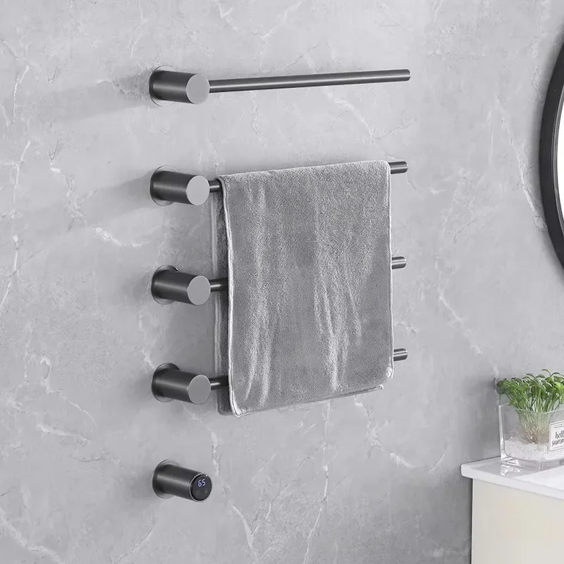 Smart Home Wall-Mounted Stainless Steel Electric Heated Towel Dryer Rail Traditional Comfortable Warmer Rack Shelf For Bathroom