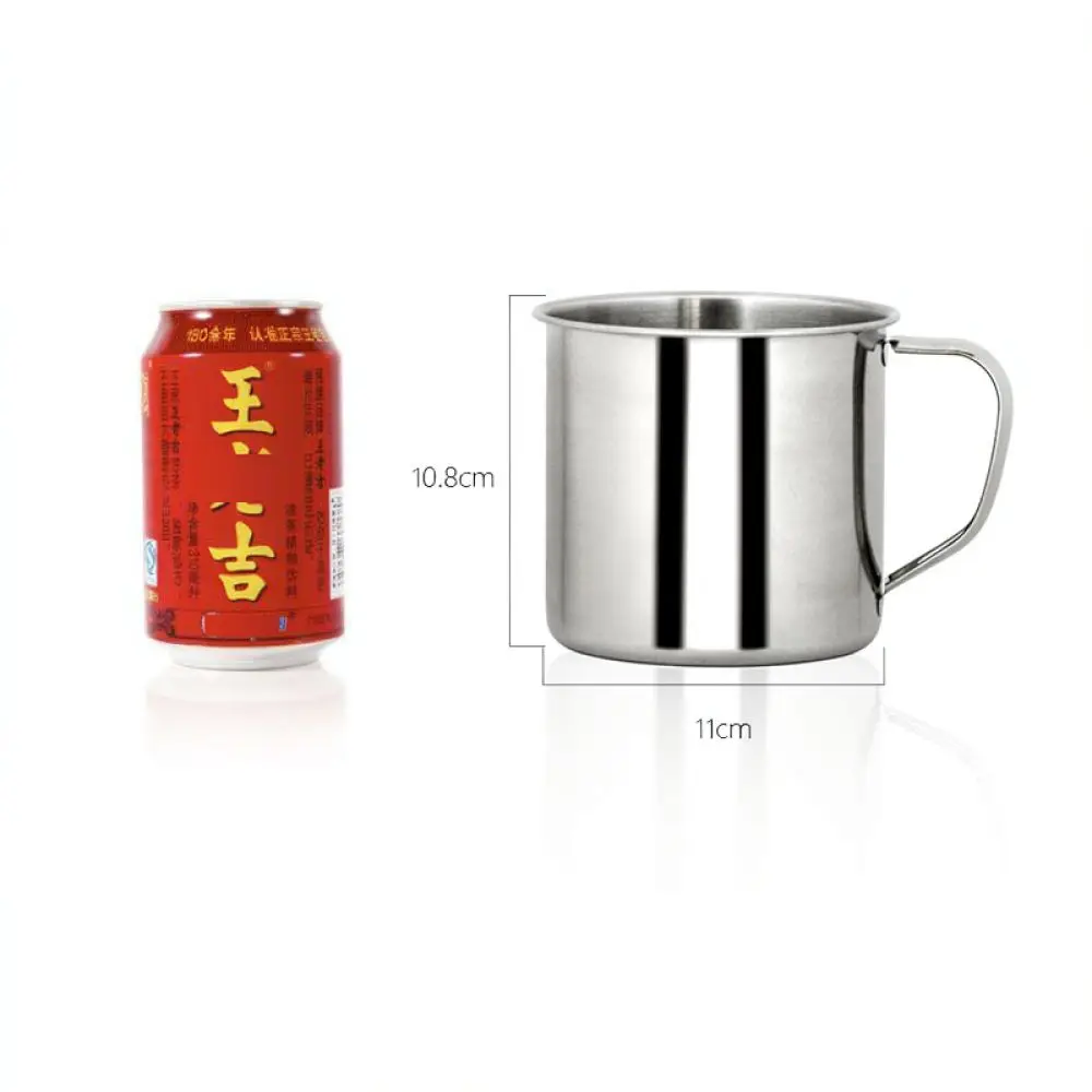Reliable 304 Stainless Steel Drinking Cup Thickened Metal Water Mug Portable Student School Container With Secure Cover