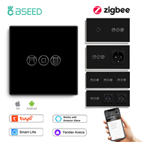 BSEED Zigbee Roller Shutter Switch Smart Light Wall Switches Electric Blinds Switch With EU Socket Support Tuya Smart Life Alexa