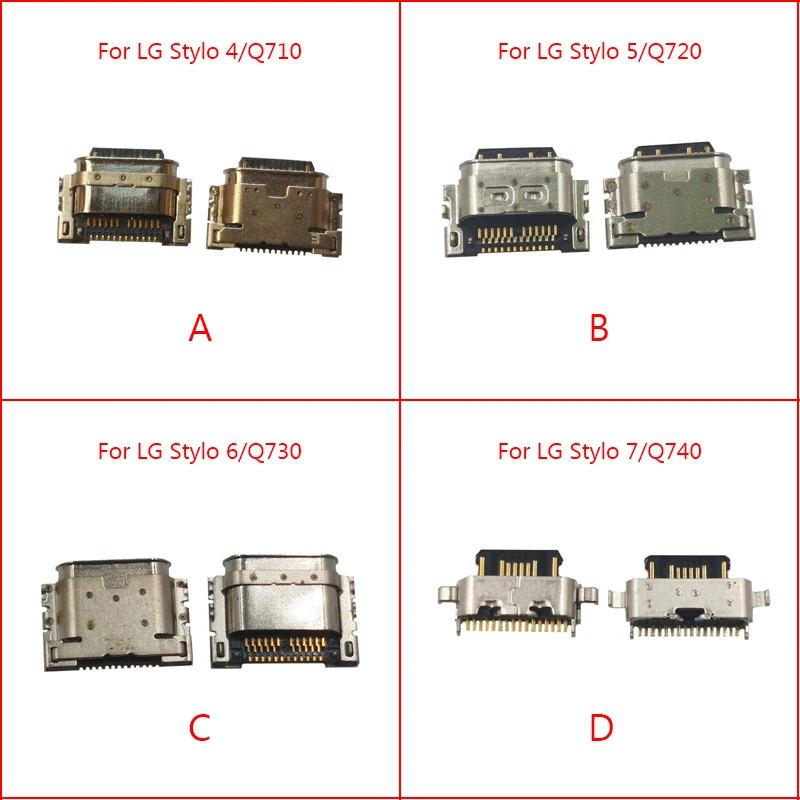 5pcs USB Jack Charging Port Dock Connector For LG Q Stylus Stylo 4 Q710 Stylo 5 Q720 Stylo 6 Q730 Stylo 7 Q740 Charger Plug