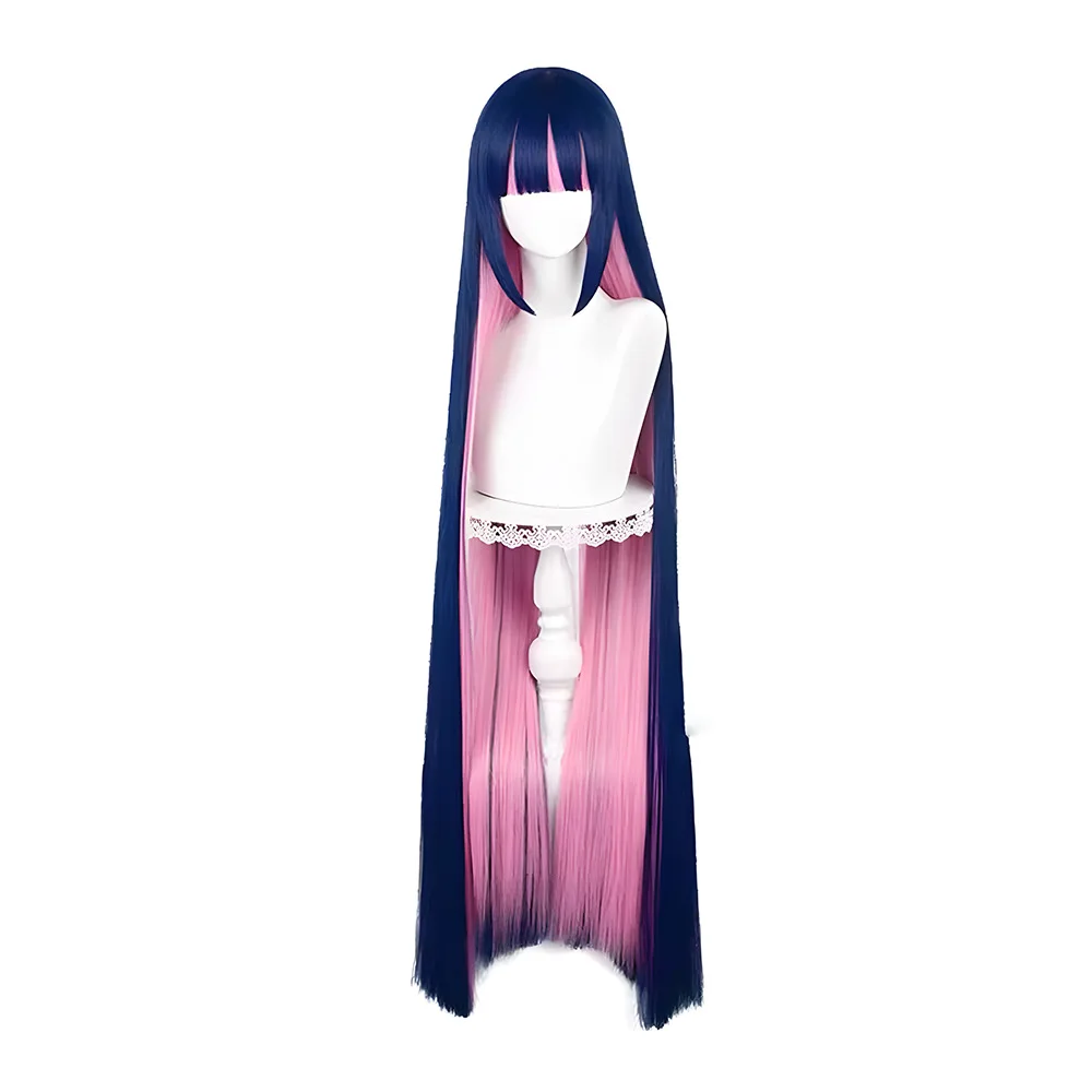 Stocking Anarchy Cosplay Costume anime Panty & Stocking With Garterbelt Dress Gothic Maid Lolita Uniform Long Wig