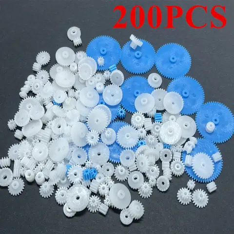 200 Mixed Gear Packs, Plastic Transmission, Toy Car, Robot DIY Accessories, Small Production, Plastic Gear Set.