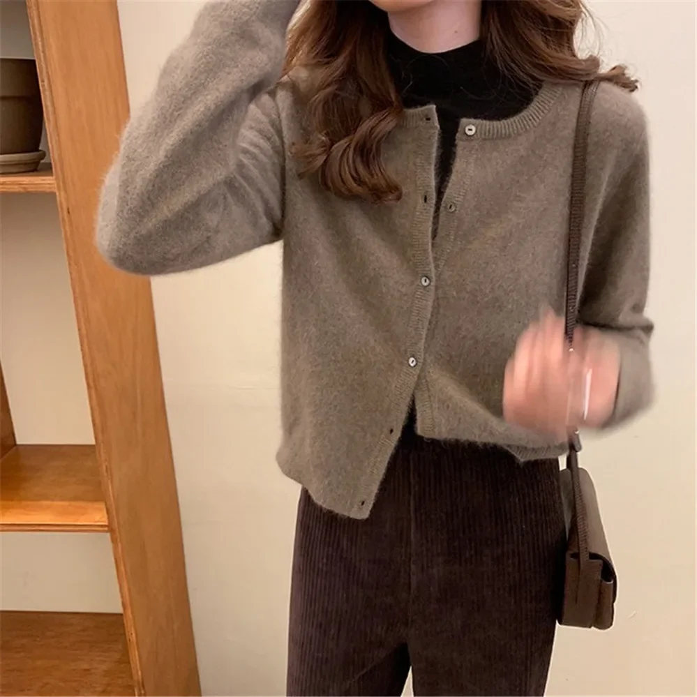 

Black Oversized Jacket Coat Spring Autumn Women Sweater Short Cardigan Cotton Button Fashion Korean Knit Sweater Women Casual