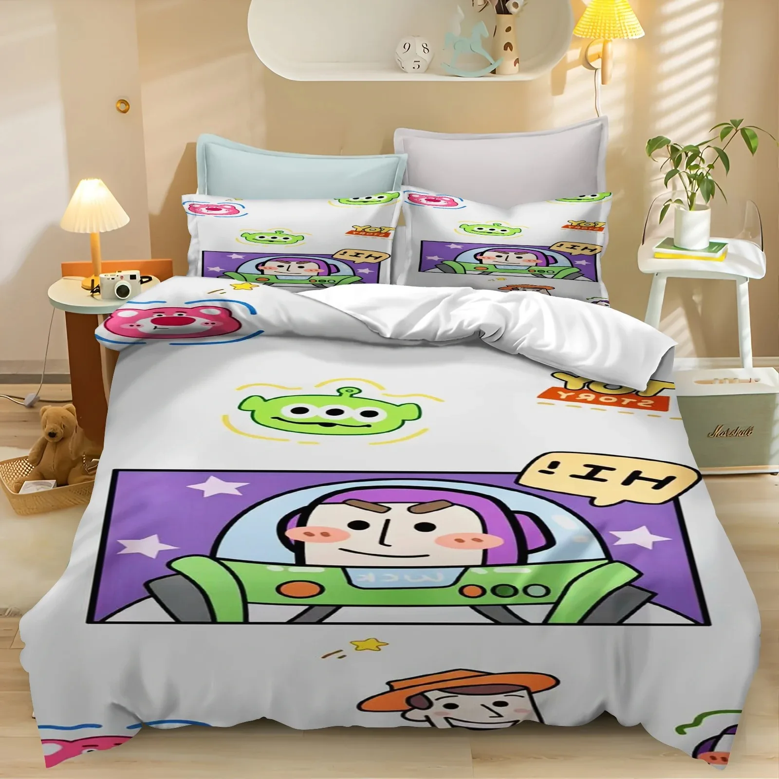 

Toy Story Duvet Cover Pillow Case Cartoon 2/3 Piece Set Children's Disney Cute Soft Breathable Home Bedding Set 140x200cm