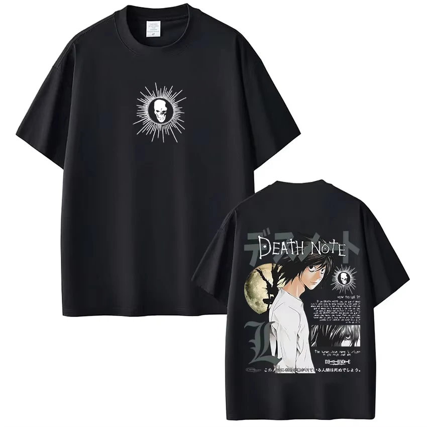 Death Note L Lawliet Anime T-Shirt Men Fashion Casual Graphic Tee Short Sleeve Summer Top Clothing Unisex Streetwear Harajuku