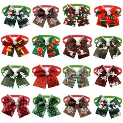 50/30pcs Christmas Dog Neckties Small Dogs Cats Bowties Collar for Dog Pets Bow Tie for Christmas Dog Grooming for Small Dogs