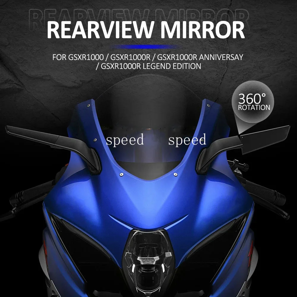 New Rearview Mirrors Wind Wing Adjustable Rotating Side Mirror Winglet For Suzuki GSX-R1000 GSXR 1000 GSX-R 1000R Anniversay