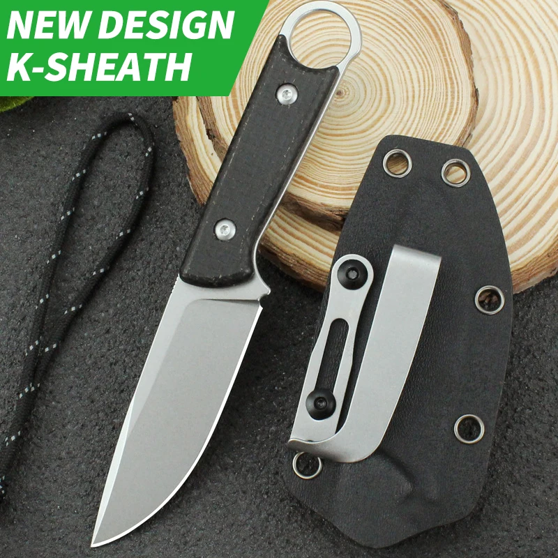 New Arrival Linen Handle Fixed Blade Knife Outdoor Knives for Camping Bushcraft Hunting Survival D2 Blade Straight Knife