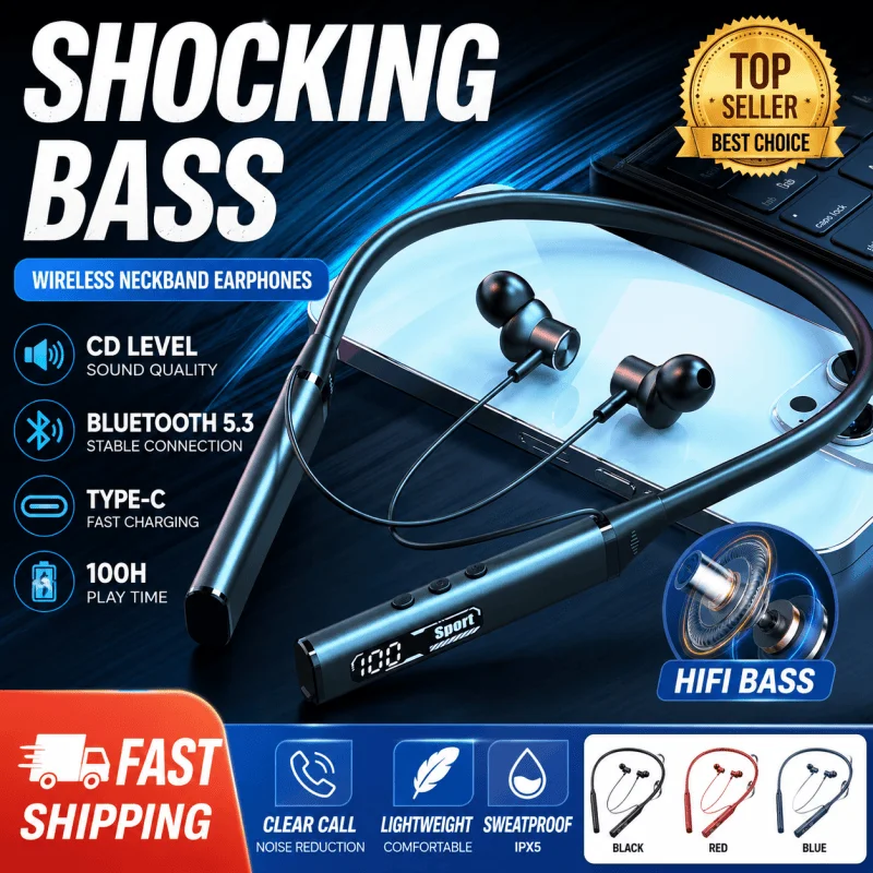 New Hot 100 Hrs Playback Bluetooth Earphone Bass Wireless Headphone Stereo Comfortable Sleep Sport Auriculares Earbuds With Mic