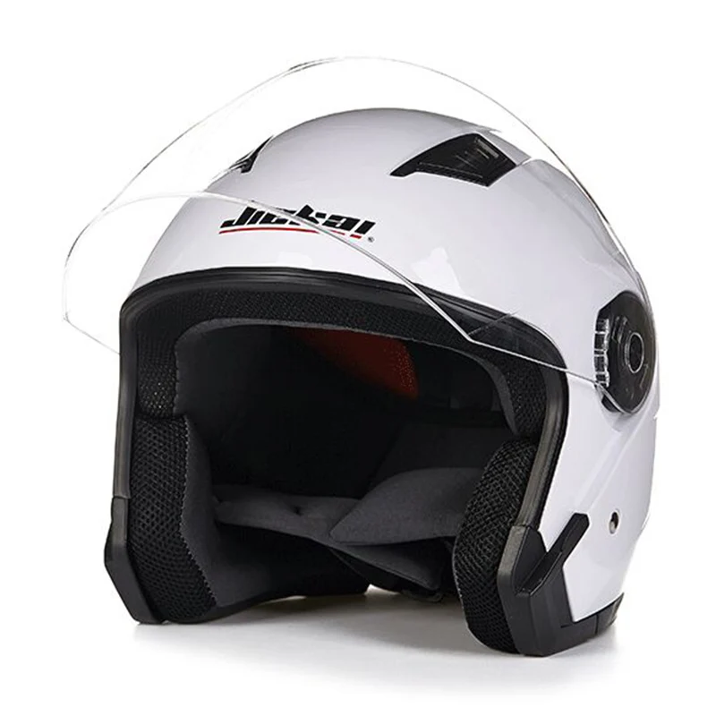 New Vintage Motorcycle Helmet Four Seasons Motorbike Open Face Half Double visor Helmet Capacete Scooter Bike cap helmets