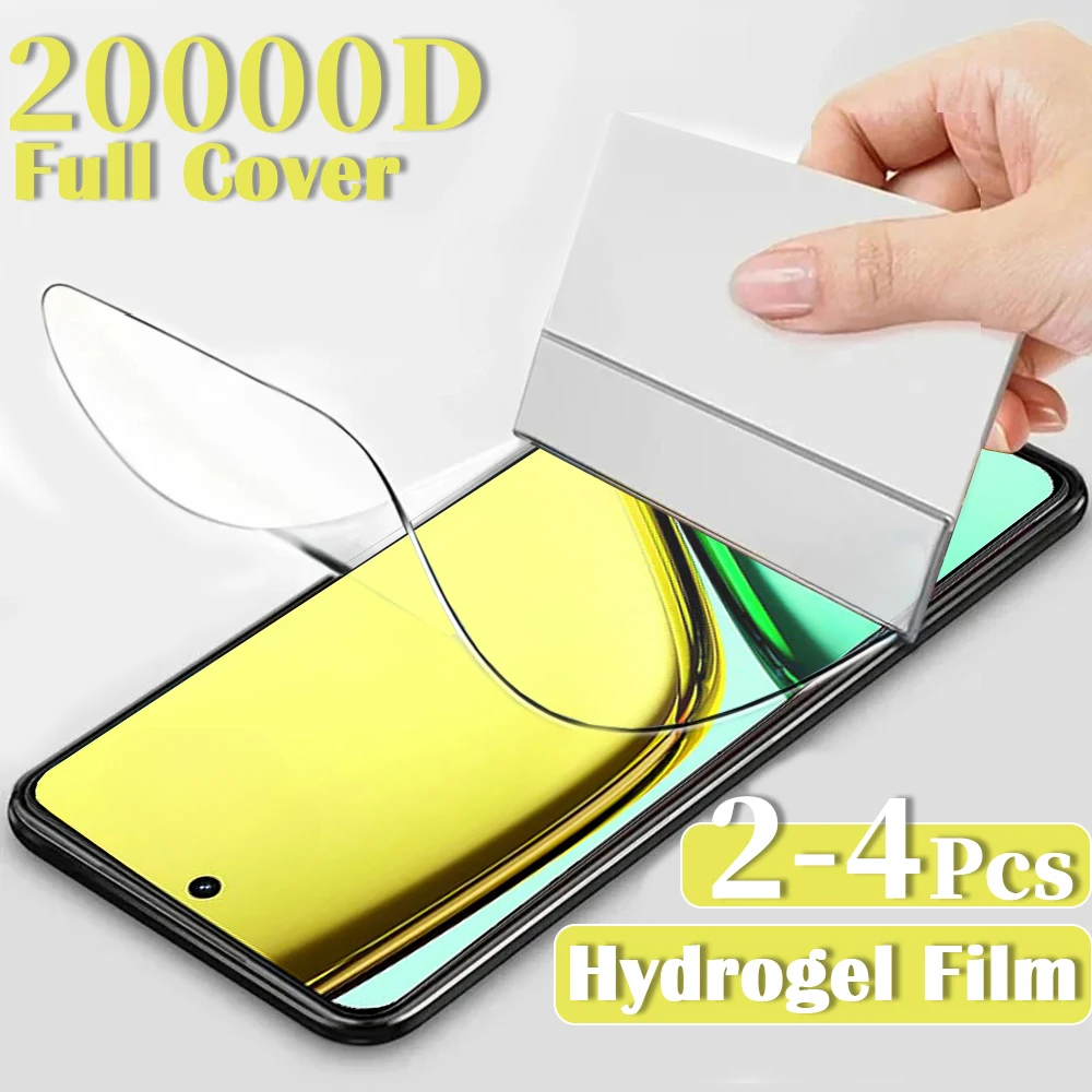 2-4Pcs Silicone Hydrogel Film For Realme C67 C65 C63 C61 C55 C53 C51 C51S Screen Protector For Realme 2 3 5 X2 Pro XT Not Glass