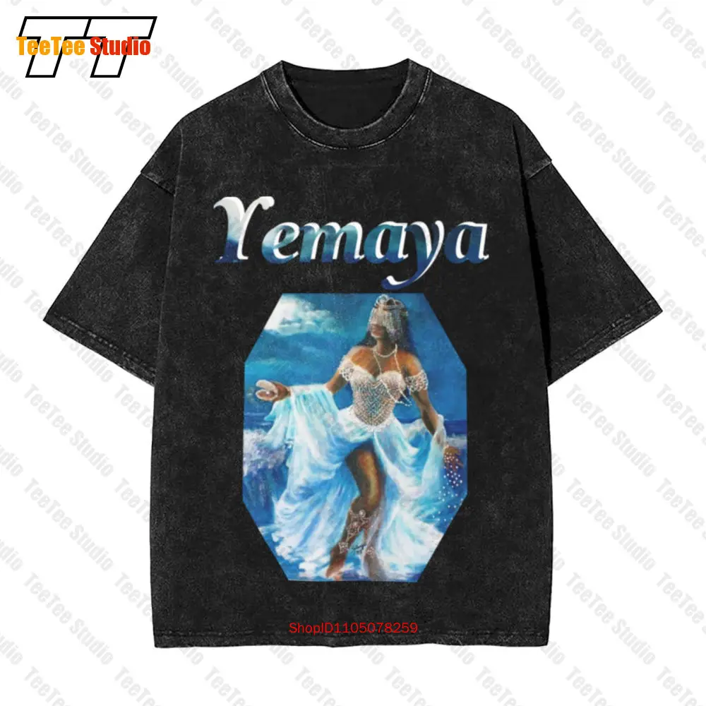 Yemaya Orisha diosa del océano Top Yoruba Orisha fe espiritual Vintage camiseta de gran tamaño Q4AP