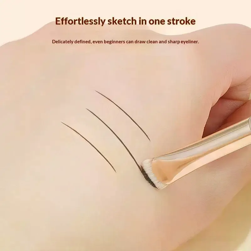 2Pcs Curved Eyeliner Makeup Brushes Eye Makeup Smudge Tools Precision Soft Eyeshadow Brush Thin Small Eye Cosmetic Tools