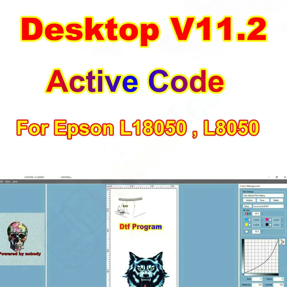 Imagem -02 - Dtf Usb V11 Dtf Rip Software para Epson L8050 Rip Dongle 11 Código 11.2 Kit de Aplicação Dtf Impressora L1800 Et8550 Programa Dtf L18050