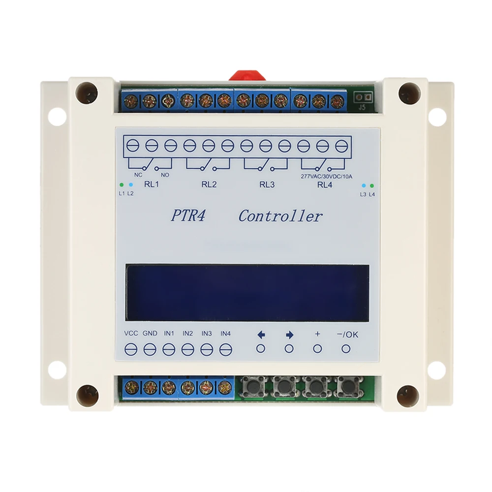 4-Channel Time Relay Programmable Digital Time Relay Delay Switch Module Independent Timing Cycle LCD Display Relay Module