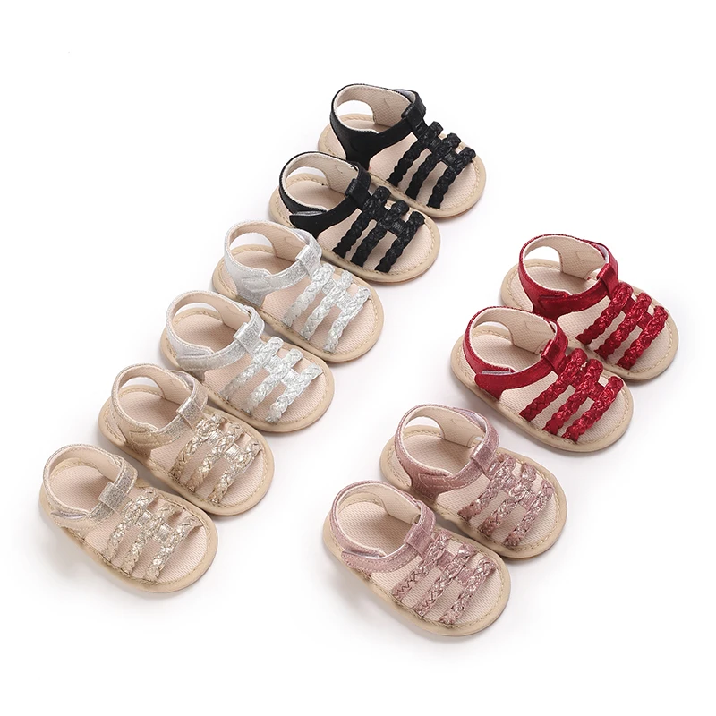 Neue 0-18M Baby Einfarbige Lässige und Bequeme Babysandalen für Mädchen, Atmungsaktive und Leichte Sommer-Sandalen mit Offener Zehenpartie – Detail 3