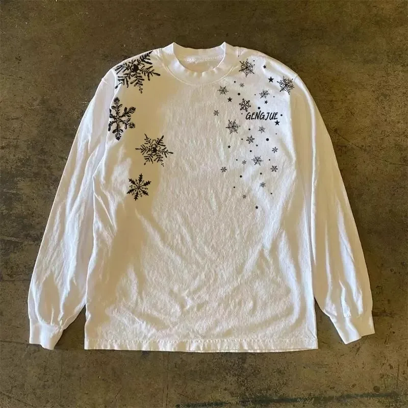 Heavyweight 310g Pure Cotton Long Sleeve T-Shirt American Retro Oversize Streetwear Versatile Comfortable round Neck Top