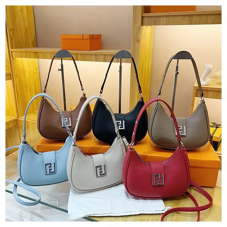 

‌2025 Lock Closure Crescent Shoulder Bag‌ Women's Stylish PU Underarm Purse, Portable Commuter Messenger for Office/Coffee Date