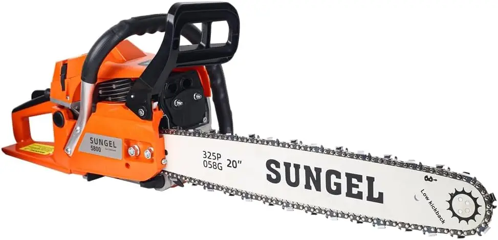 Gas-Powered-Chainsaw - 20 Inch Gas Chain Saw 2-Cycle 58 Cc Cordless Handheld Gasoline Chain Saws For Cutting Wood Trees