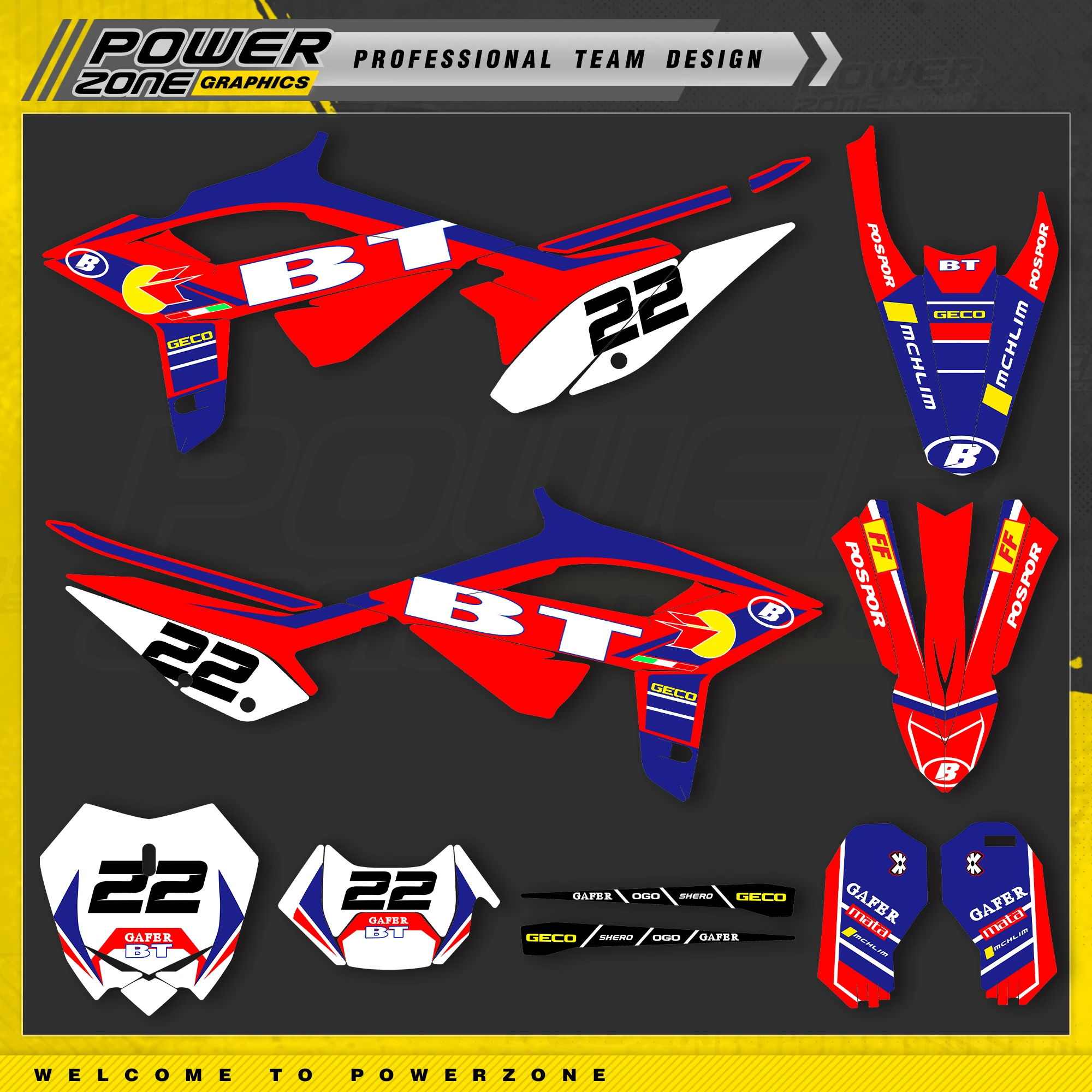 

Набор графических наклеек и стикеров PowerZone Custom Team для BETA 2020 2021 2022 RR RR-S 125 200 250 300RR 350 390 430 480 RR-S RX 17