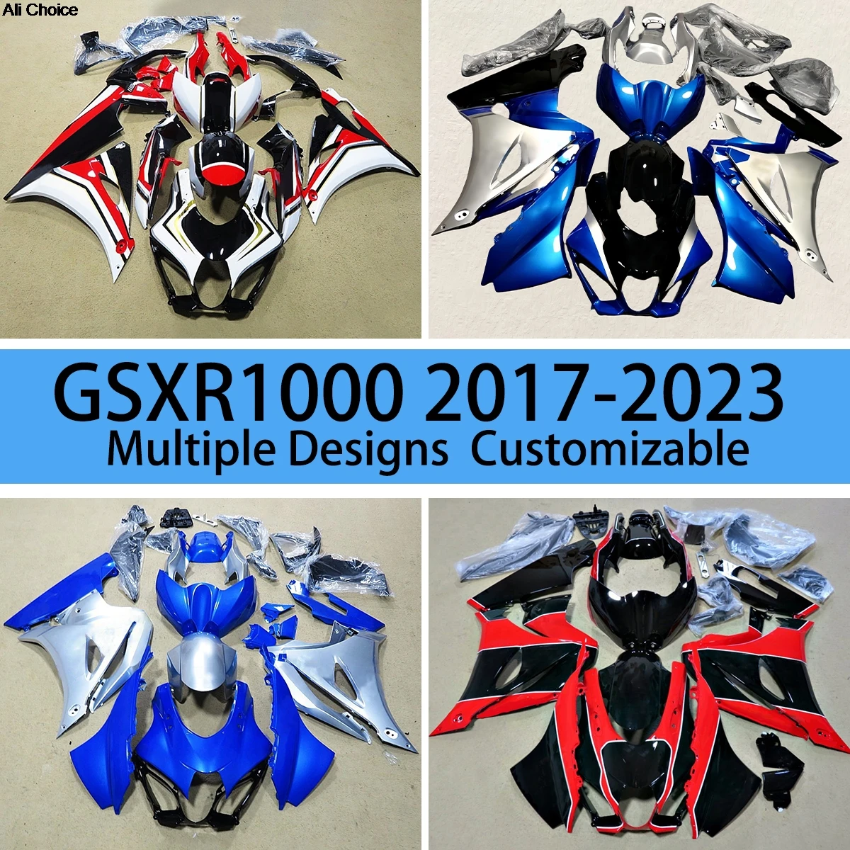 Fit for GSXR1000 2017 2018 2019 2020 2021 2022 2023 BodyWork Fairings Kit GSXR 1000 17 18 19 20 21 22 23 Motorcycle Fairing Set