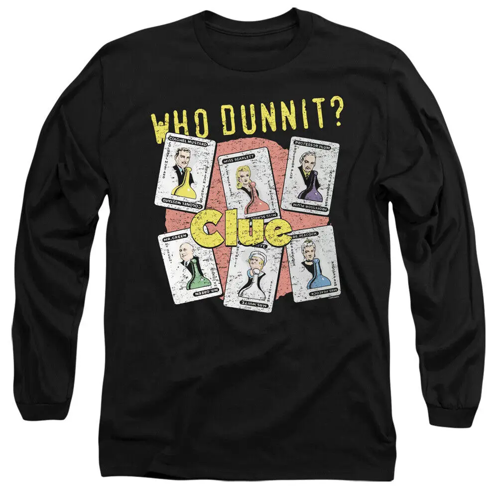 

Clue Long Sleeve T-Shirt Who Dunnit Black Tee