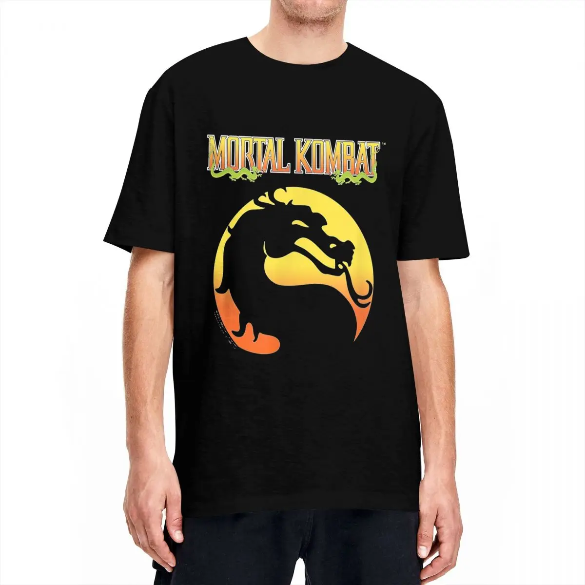 Mortal Kombat Klassic Logo T Shirts Men Women's 100% Cotton Vintage T-Shirts Round Neck Tees Short Sleeve Clothing Gift Idea