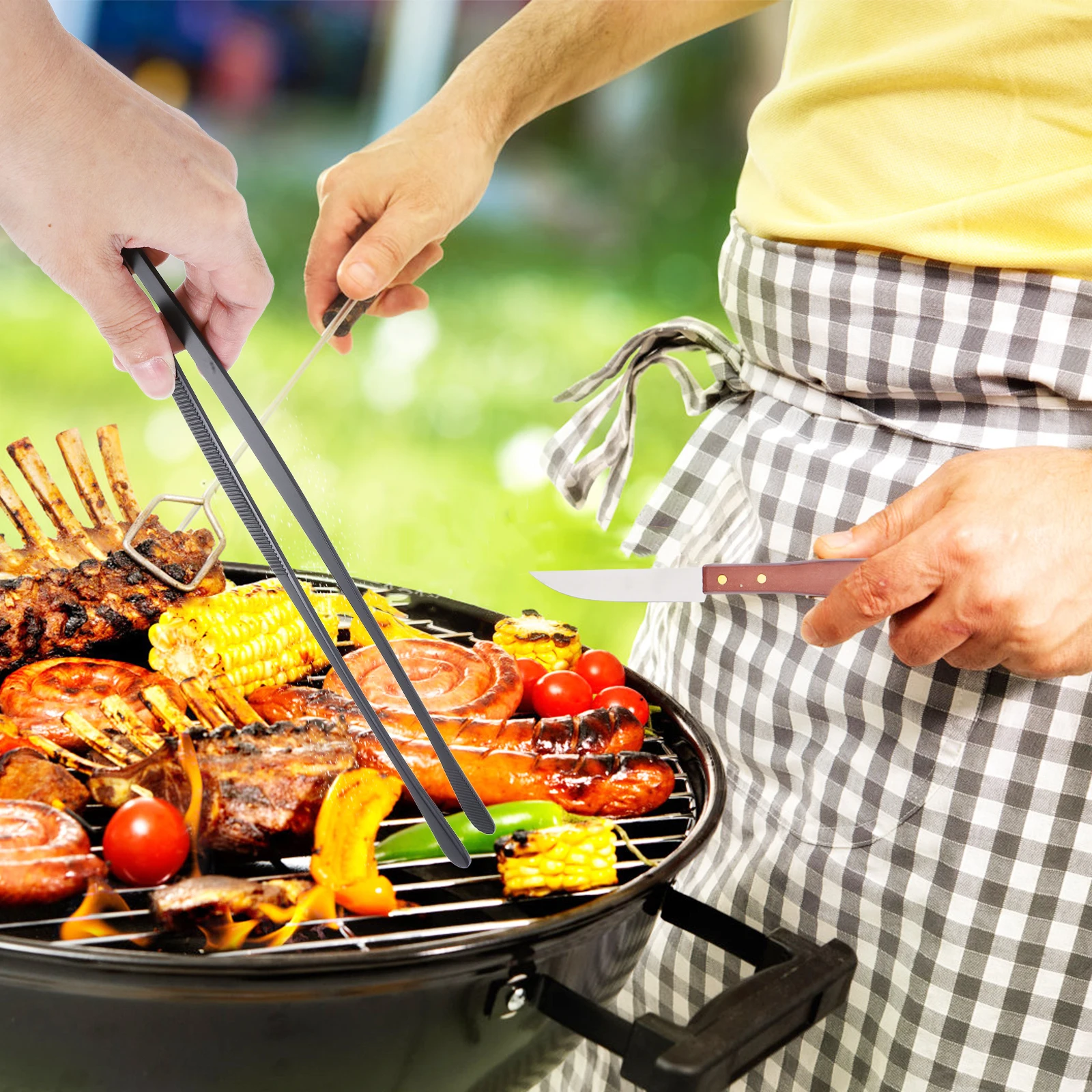 

2Pcs Stainless Steel Kitchen Tongs Cooking Clamp Set Precision Tweezers for Grilling Serving Food Korean Bbq Cooking Tools