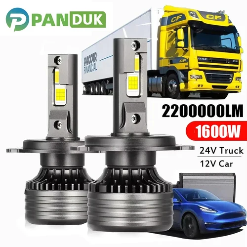 Imagen 1 del producto PANDUK H7 LED H4 bombillas LED Canbus faro 1600W 2200000LM H11 HB4 9006 HB3 9005 Auto Moto 12V coche 8875 CHIP 24v para camión