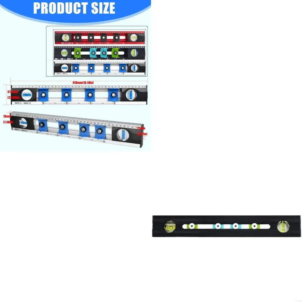  Hole Position Level Ruler Alignment With Integrated Level For Woodworking Tasks