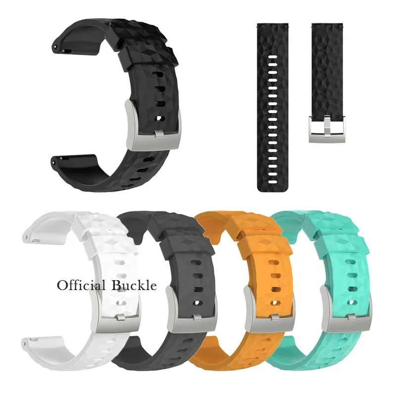 24MM Replacement Silicone Buckle Watch Strap For Suunto 9 7 Spartan Sport Wrist Hr Baro