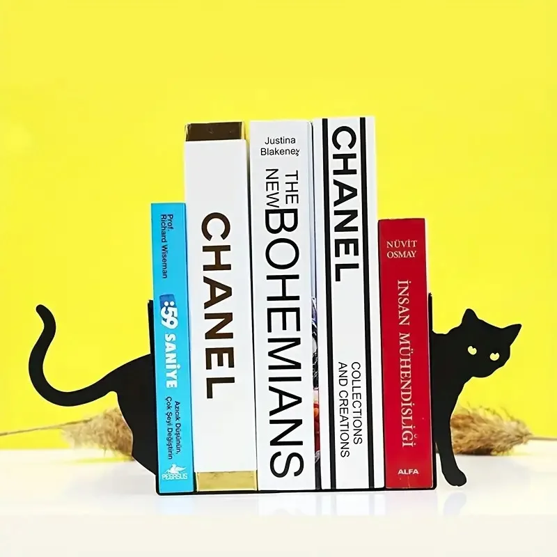 

Metal Bookends Cute Black Cat Bookends Book Ends Bedroom Book Holders For Shelves Office School Library Book Desktop Organizer