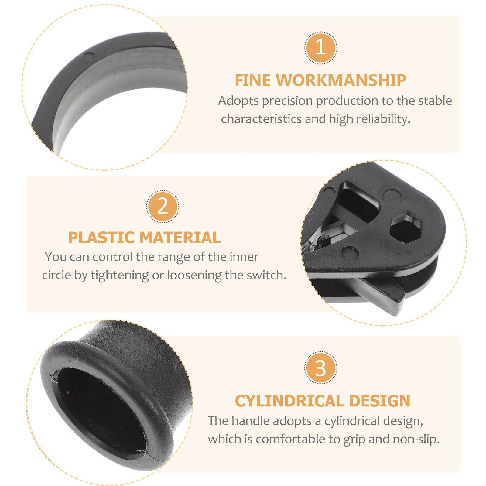 

4 шт. регулируемая ручка для дрели, пластиковый материал, 41-44 мм, контроль диапазона, нескользящий цилиндрический аксессуар для дрели