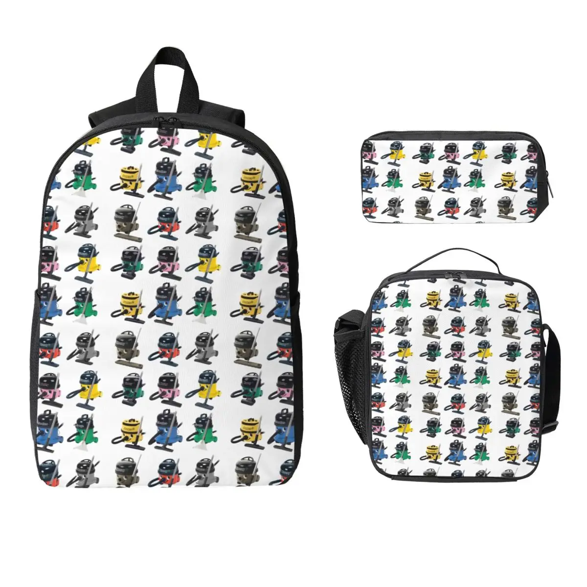 

Henry Hoover And Friends Backpack Student Boy Girl BookBag School Bag Computer Shoulder Bags 3ps Insulated Lunch Bag Pencil Case