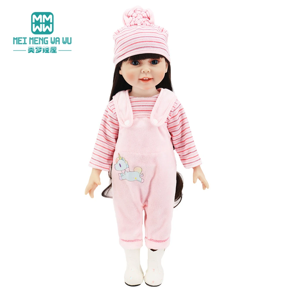 NEW Born Baby Doll Clothes 18inch 43cm doll Accessories American doll Jumpsuits, denim skirts girl's gift