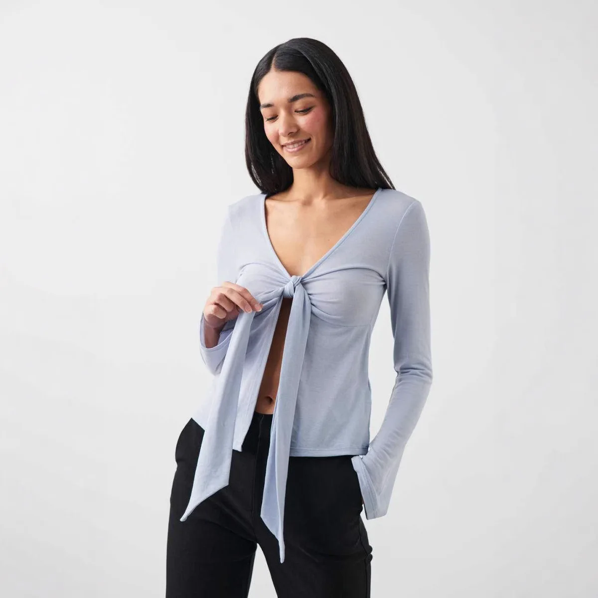 

Slim Fit Sexy Tirt for Women Bow Long Swev Modal Fabric Ultra Thin Long Sve Pure Color Commute Sle Open Cardigan