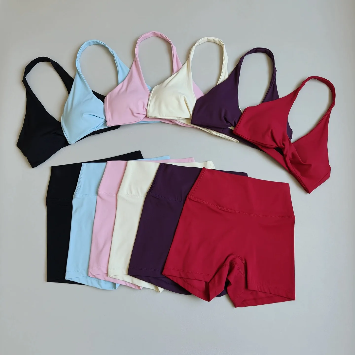 Women's Yoga Outfit 2-Piece Set | Halter Open Back Padded Sports Bra High Waist Butt-Lifting Tummy Control Nude-Feel Workout S