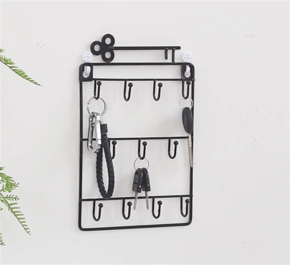 Wall Mounted Key Holder Storage Rack Organizer with hook for Entryway gate Doorway jewelry shelf hanger hanging lock opener