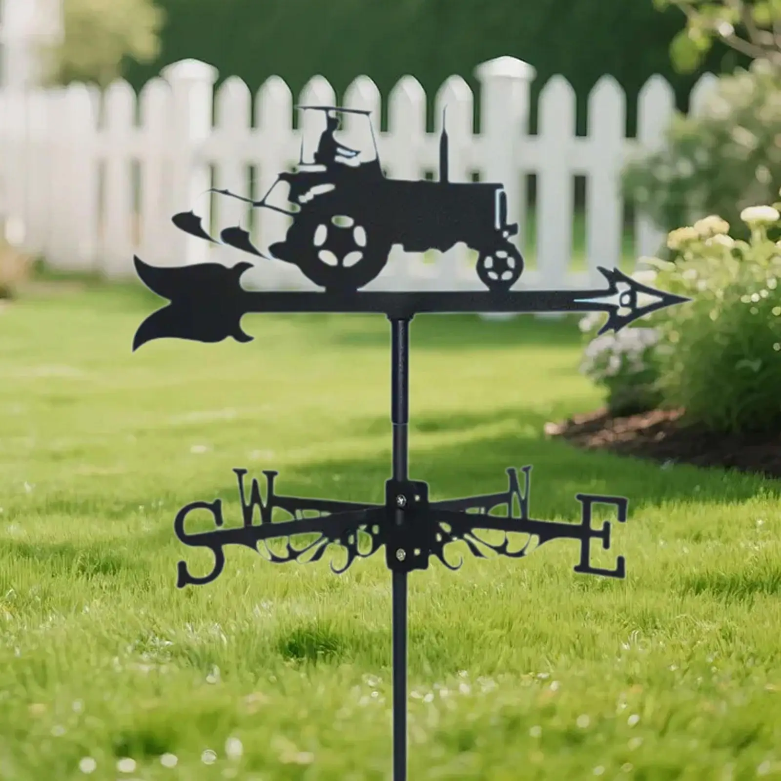 Weather Vane Garden Wind Direction Indicator Iron Windmill Ornament for Outdoor Roof Lawn Decor