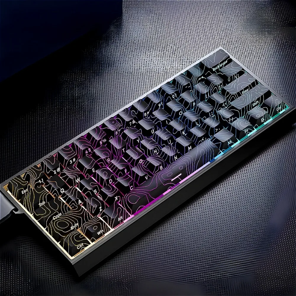 Black, Cherry Keycap Set PBT 136 Keys, Personality, Transmission, Contour V3 for 61/87/104/108 Mechanical Keyboard