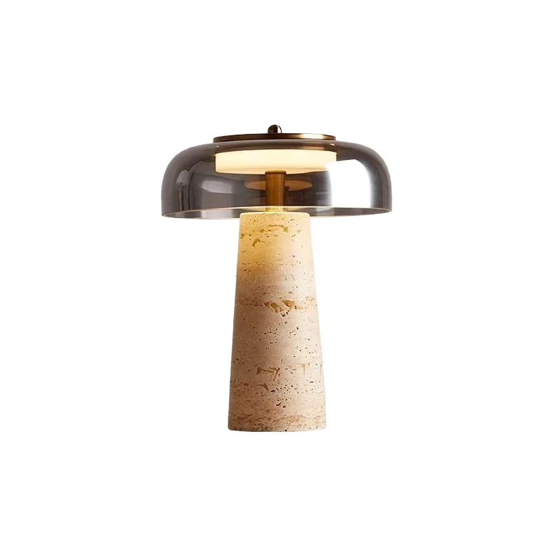 

Simple desk lamp yellow travertine premium Italian style bedroom study bedside lamp hotel homestay decorative desk lamp