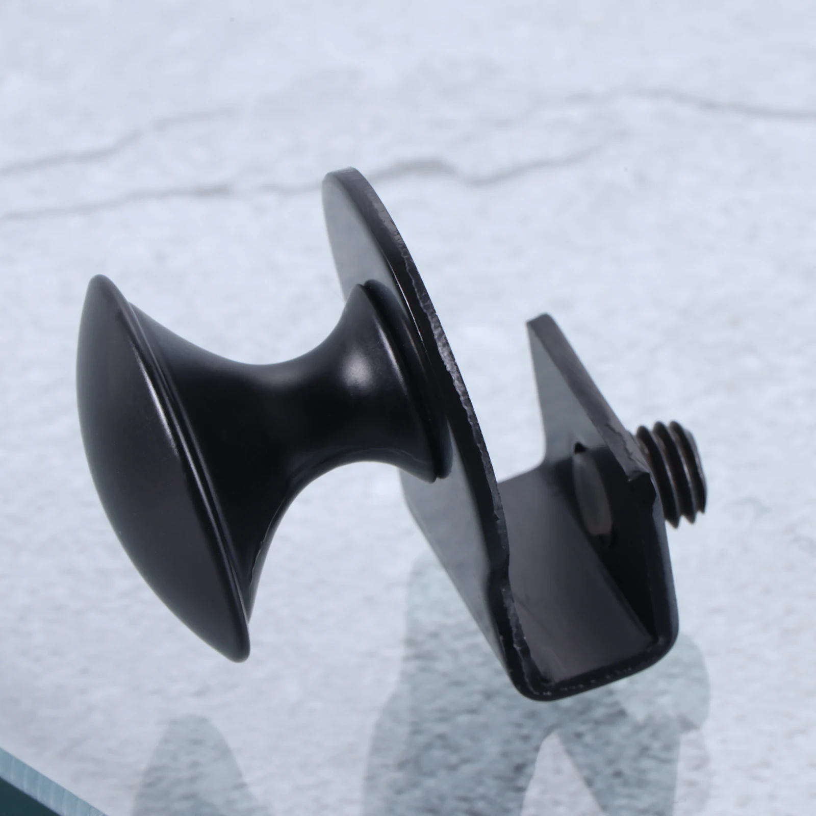 1pc Glass Door Clamp Handle Fixture Pulls Black Stainless Steel Doors Accessories for Kitchen Bathroom Showcases Punch-free