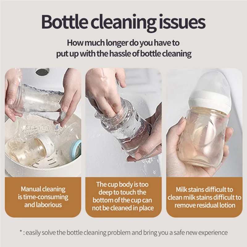 

Electric Baby Bottle Brush Cleaner Kit, Rechargeable Automatic Bottle Cleaner Brush Set With Drying Rackm12k