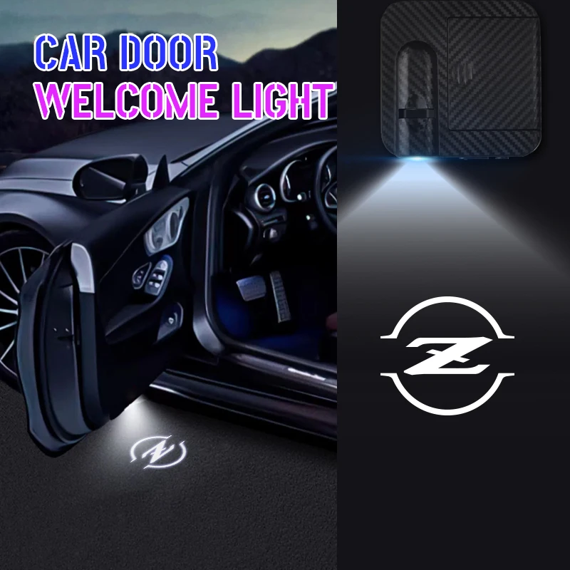 1/2PCS For Nissan Nismo 350Z 370Z 280ZX 300ZX Z33 Z34 240SX Logo LED Courtesy Lamp Car Door Welcome Light Ghost Shadow Light