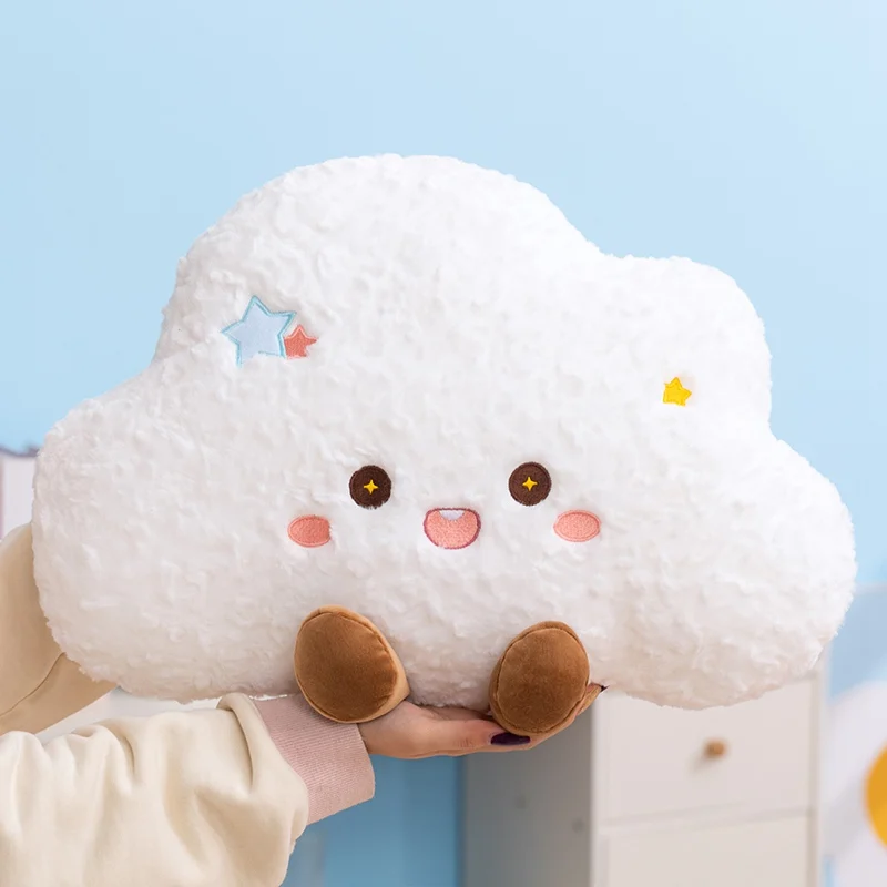 

45/55CM Cloud Rainbow Plush Pillow Stuffed Soft Cartoon Weather Sofa Decor Toy Cushion for Kids Bedroom Office